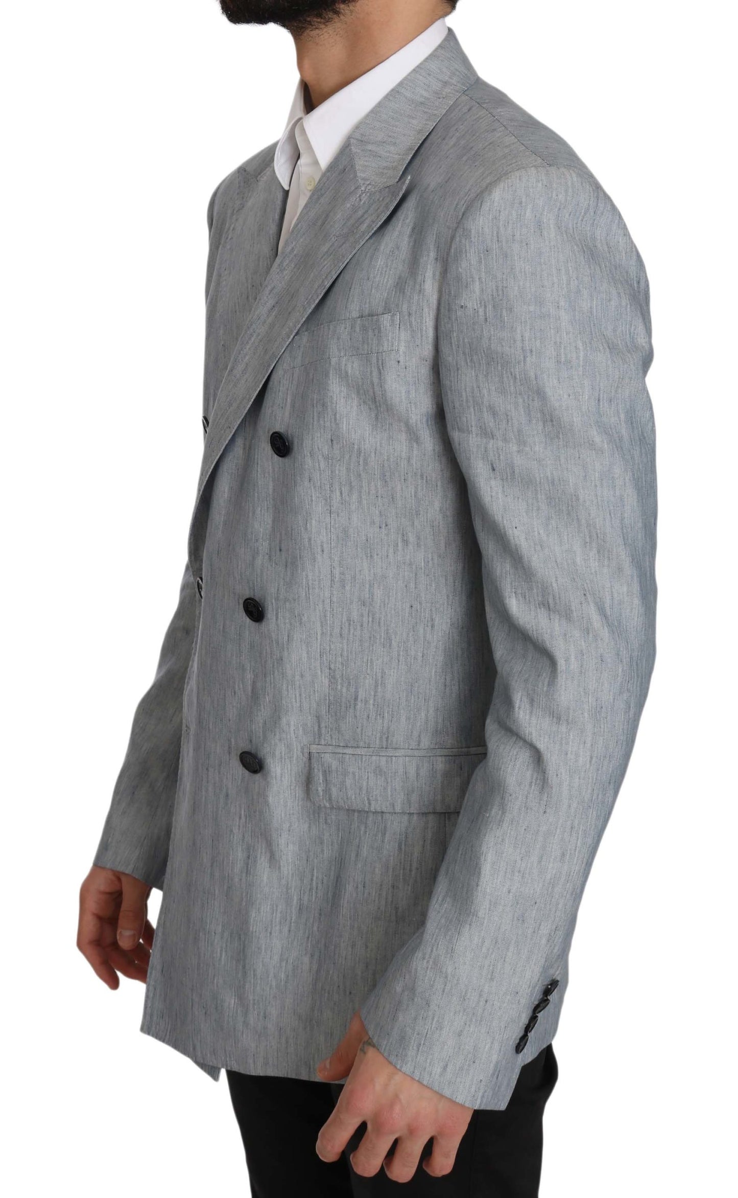 Chaqueta y blazer NAPOLI de lino azul