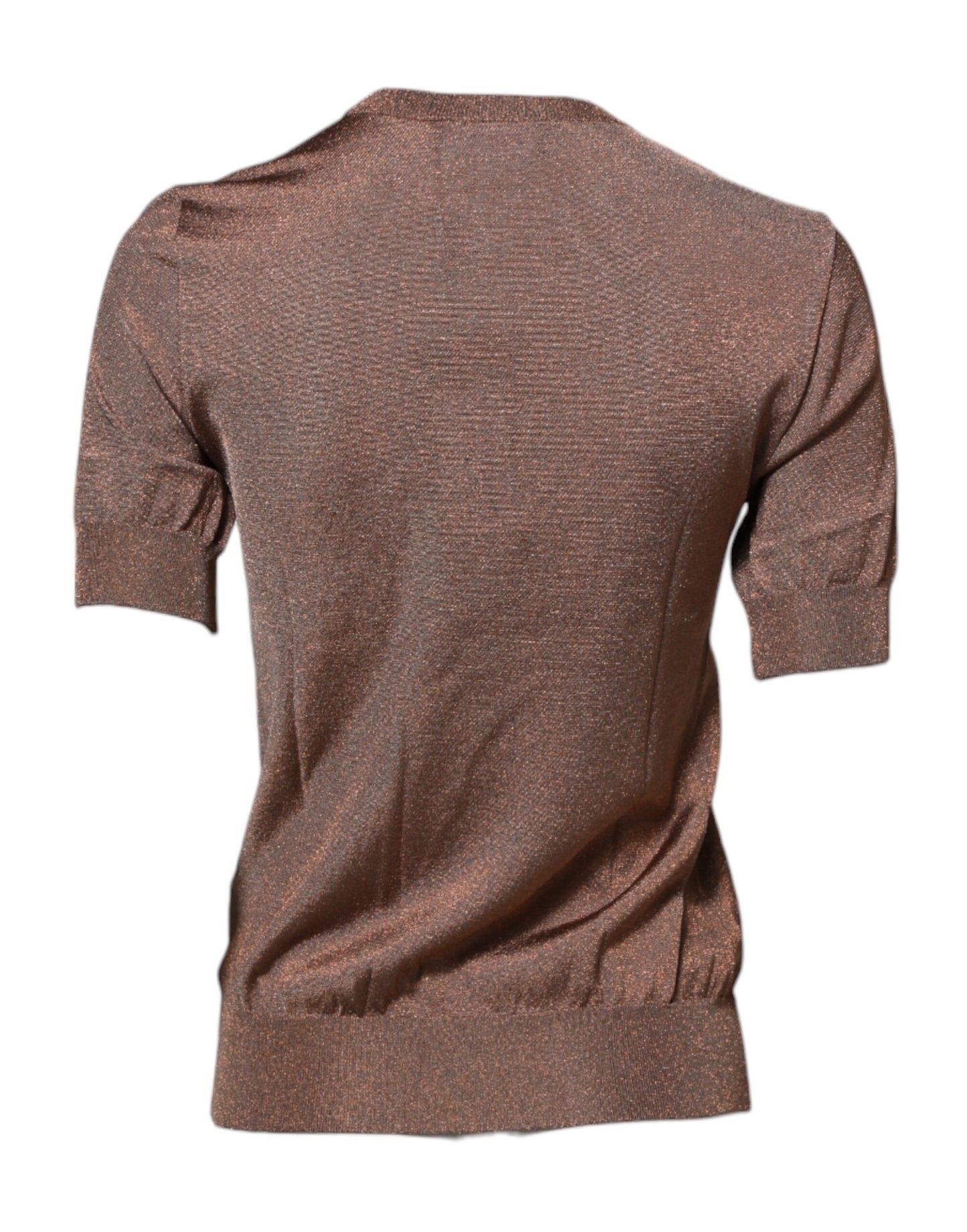 Blusa de cuello redondo con adornos de lirios marrones