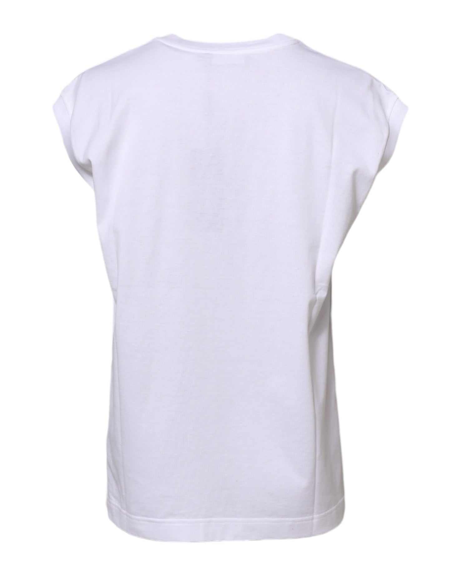 Camiseta sin mangas de algodón blanco para mujer