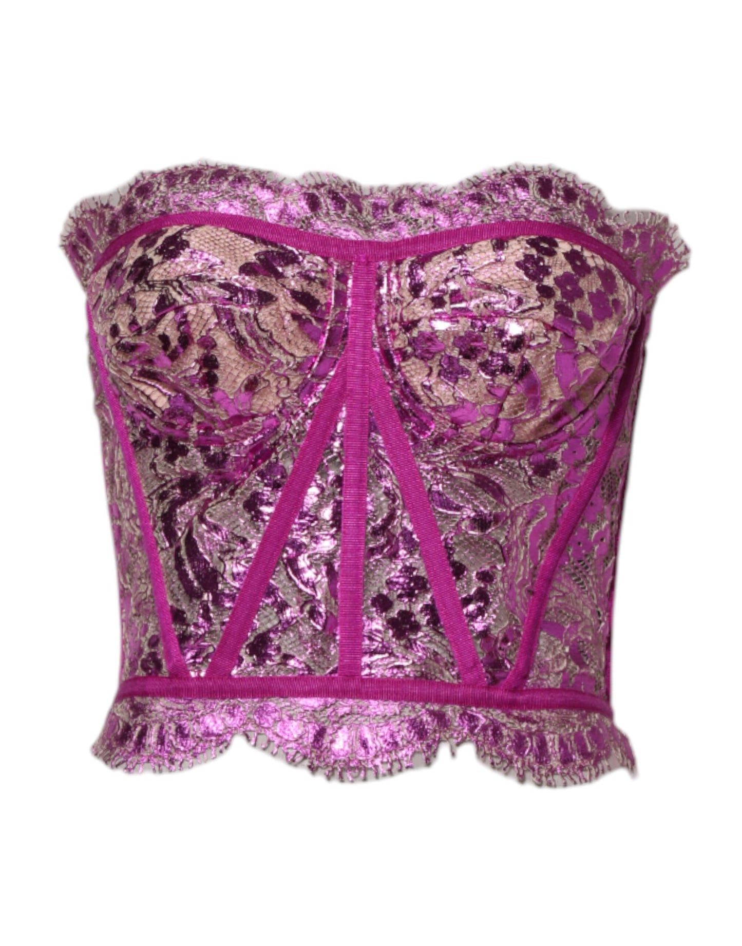 Blusa corsé sin mangas con bustier rosa