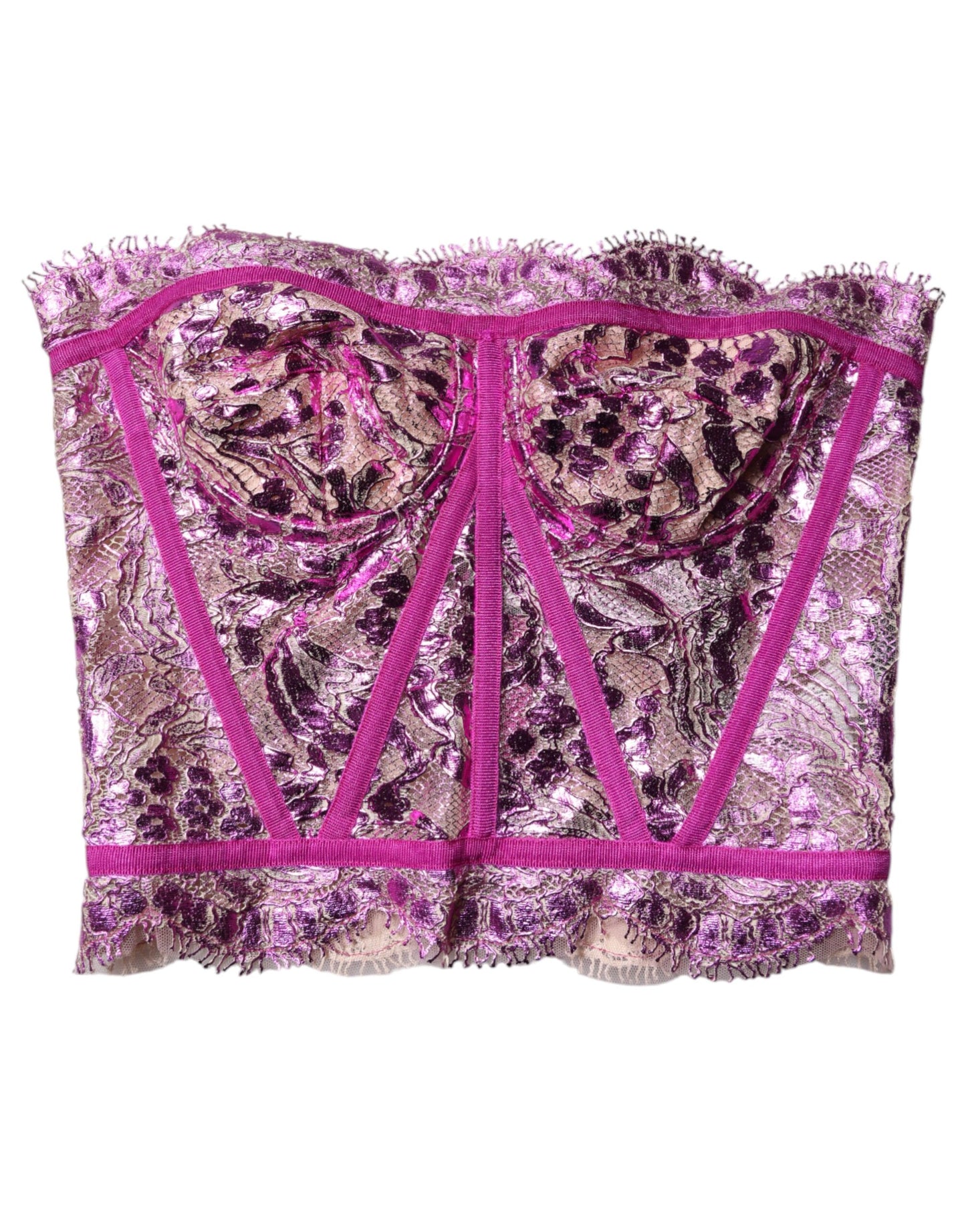 Blusa corsé sin mangas con bustier rosa