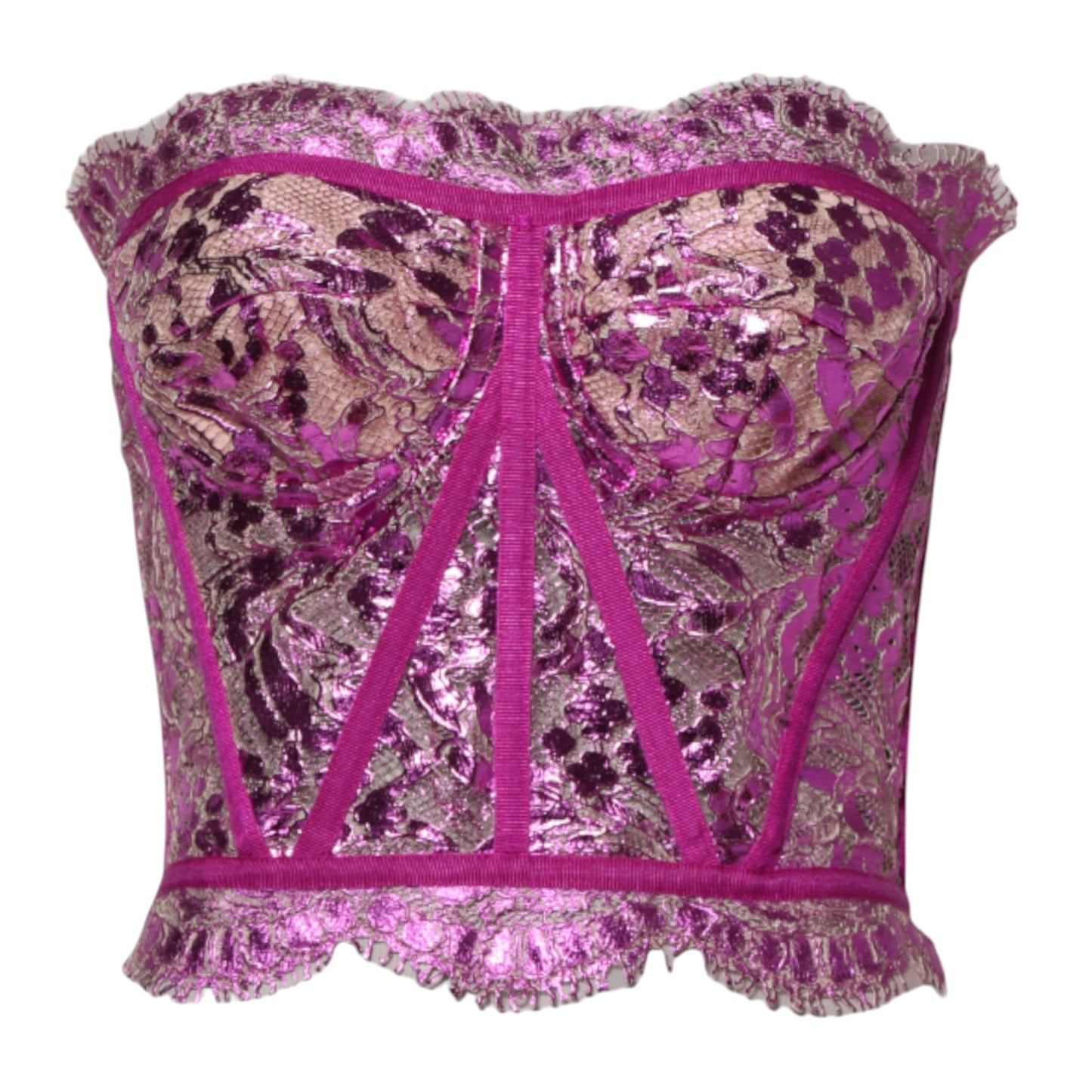 Blusa corsé sin mangas con bustier rosa