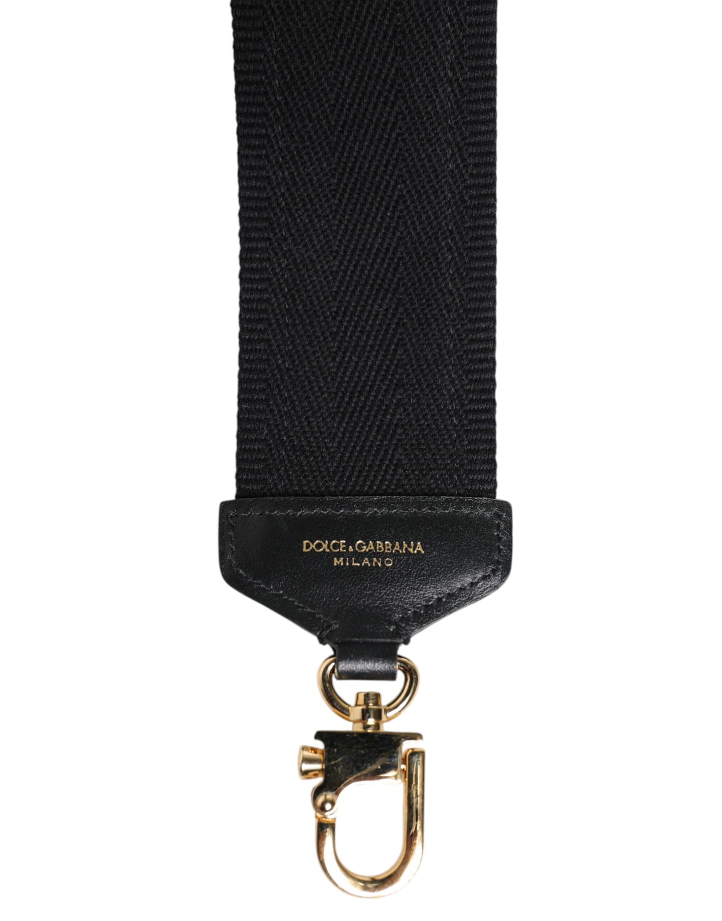 Correa de hombro para bolso de mujer con estampado de algodón negro