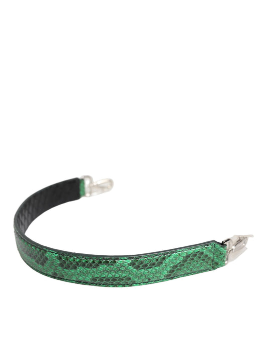 Correa de hombro para bolso de piel exótica negra y verde