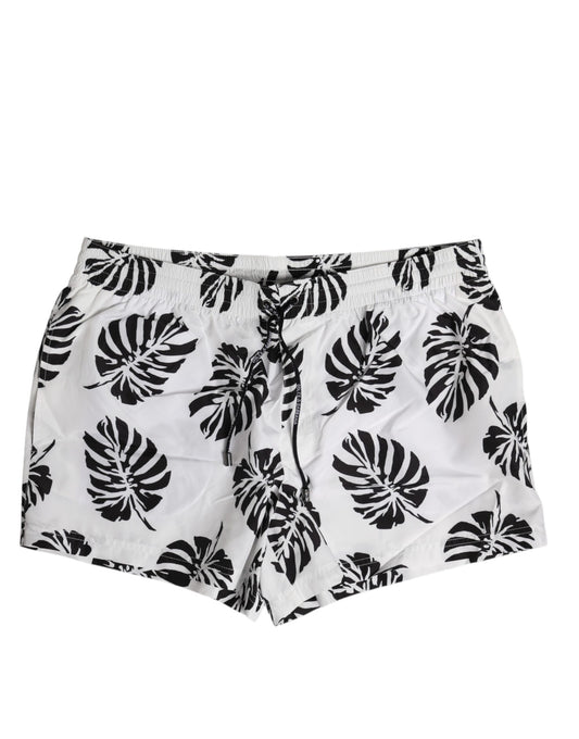 Maillots de bain short de plage imprimé blanc et noir