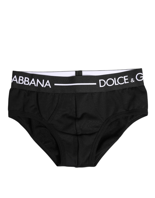 Ropa interior tipo slip de algodón elástico negro