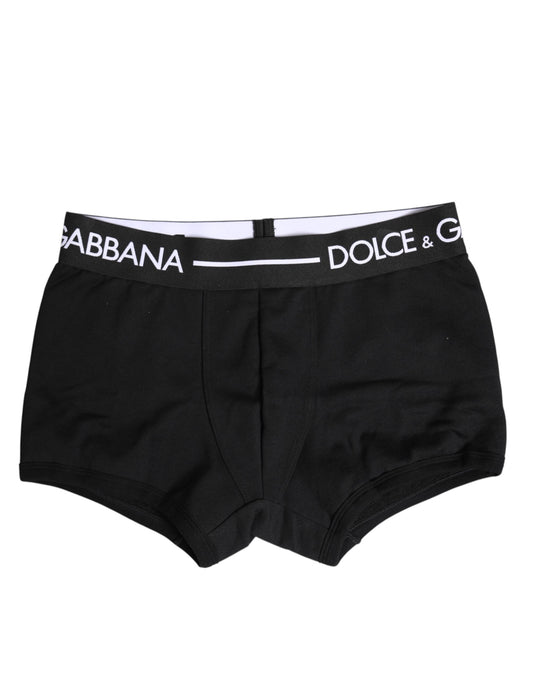 Ropa interior tipo bóxer regular de algodón elástico negro