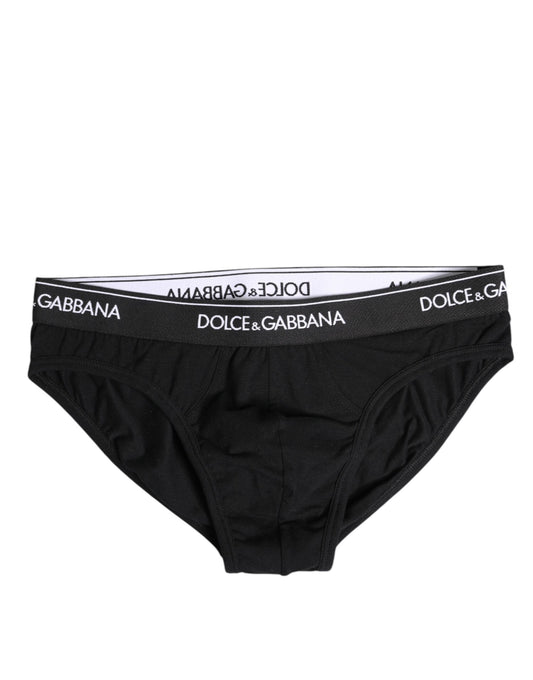 Ropa interior tipo slip de algodón elástico negro