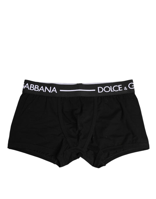 Ropa interior tipo bóxer regular de algodón elástico negro
