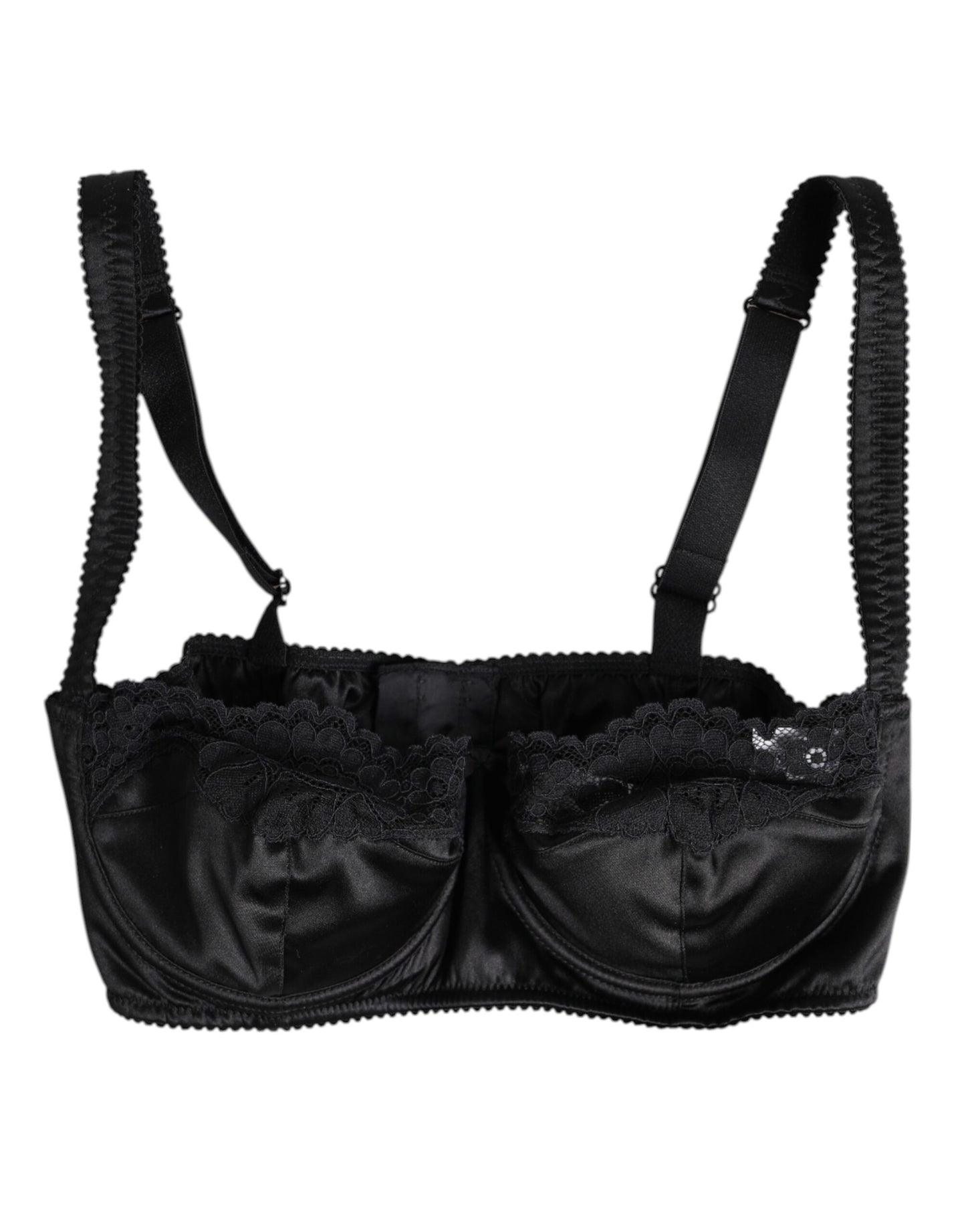 Soutien-gorge balconnet à armatures en soie noire