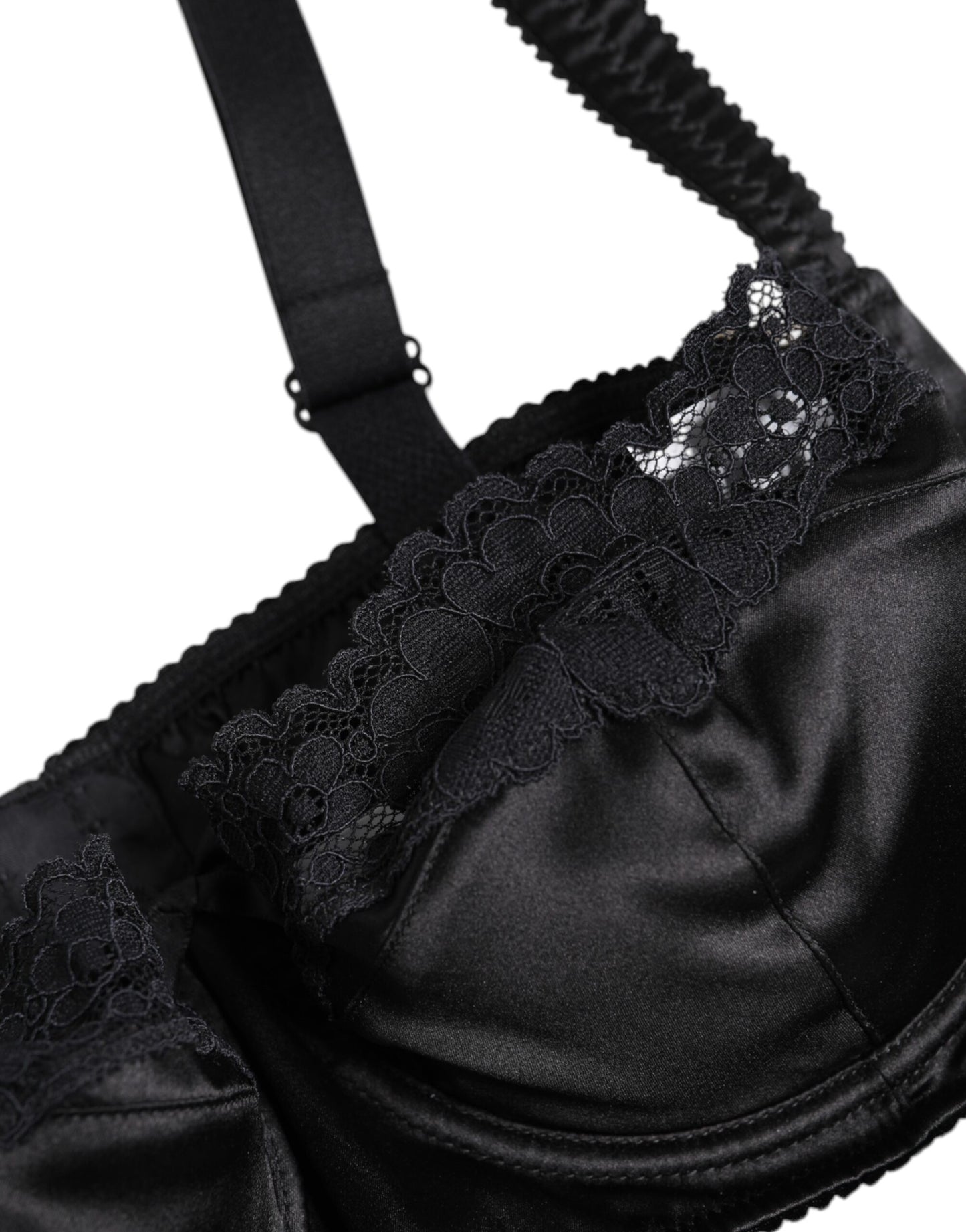 Soutien-gorge balconnet à armatures en soie noire