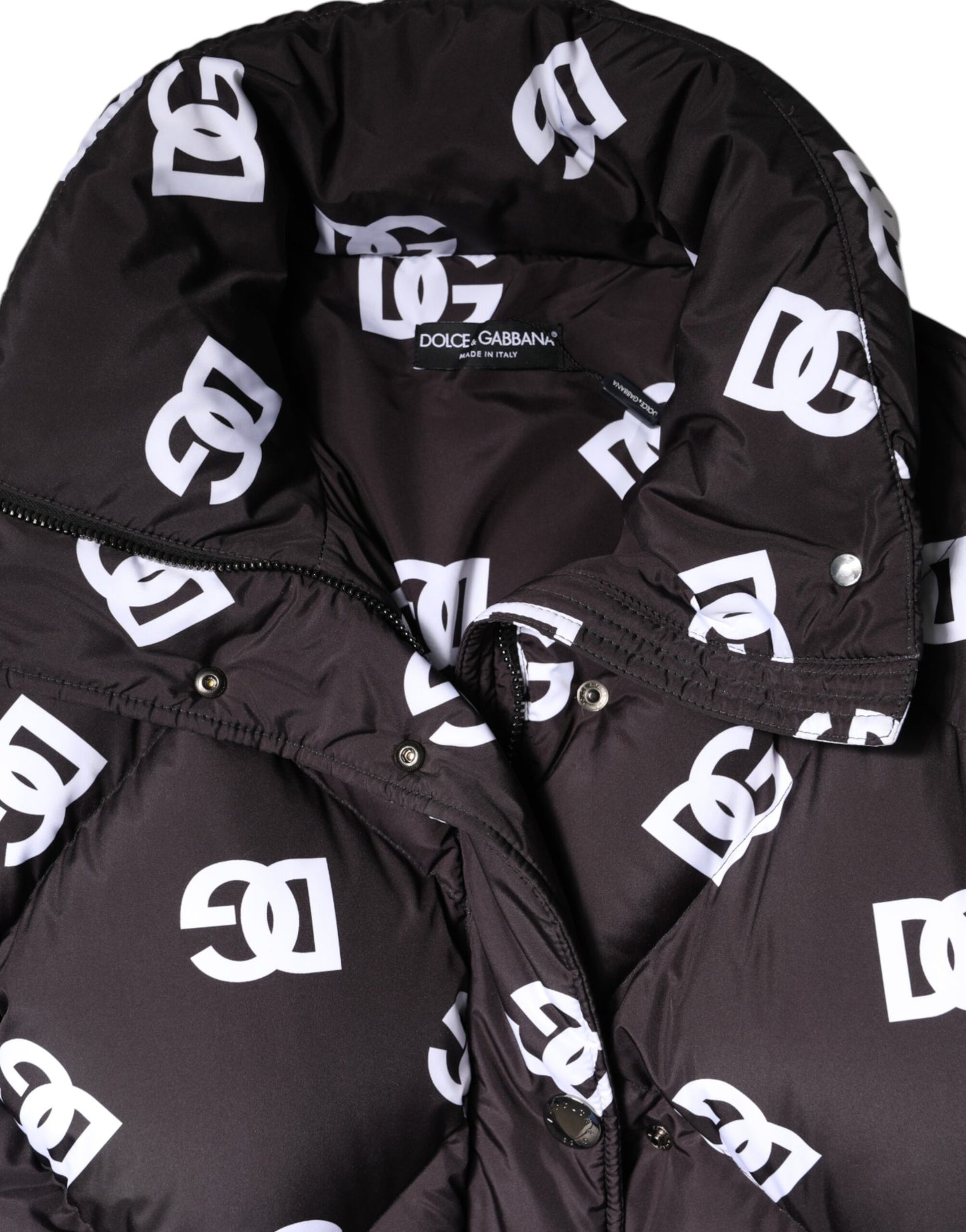 Manteau long matelassé noir DG Mania
