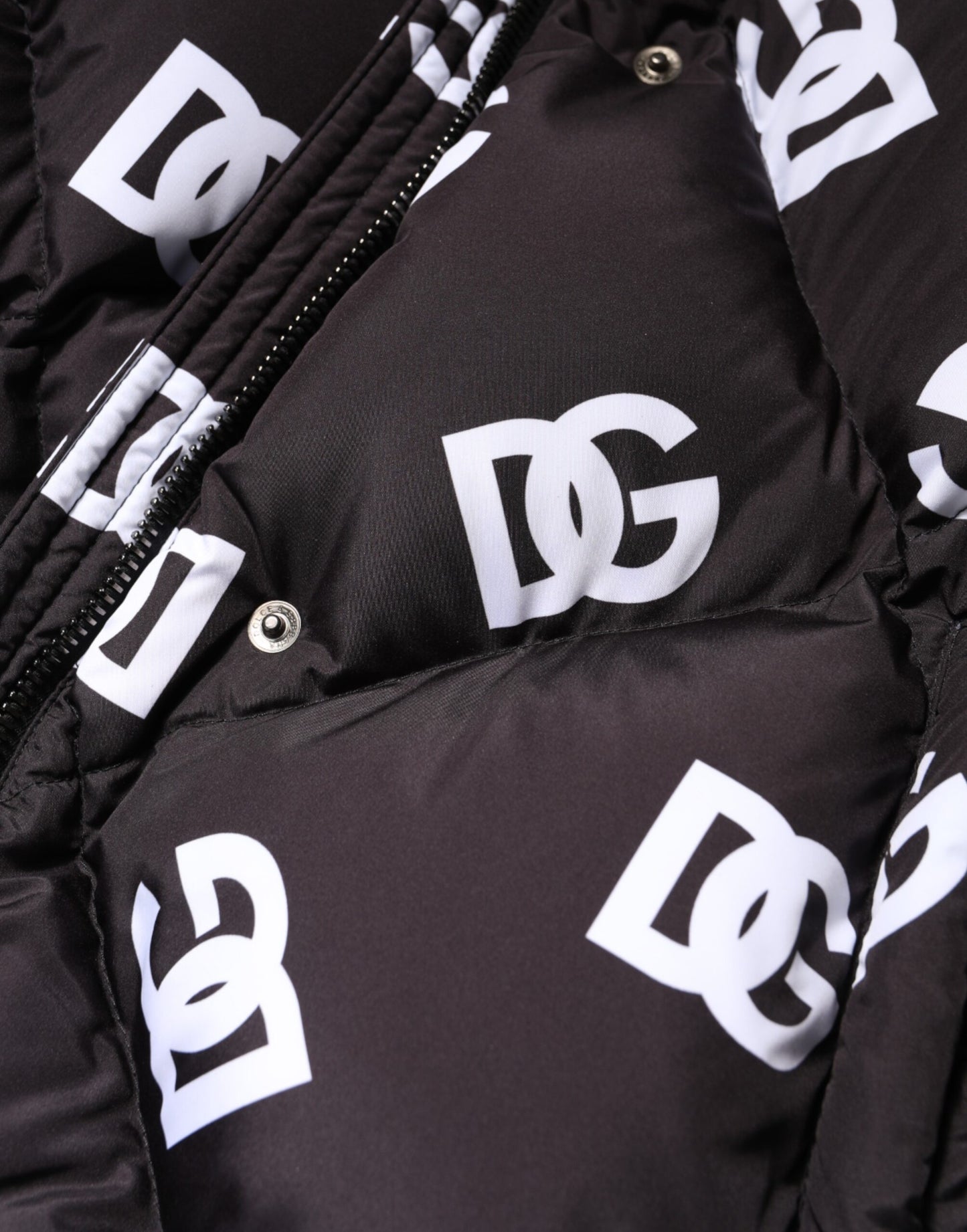 Manteau long matelassé noir DG Mania