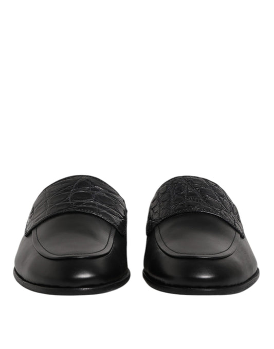 Mocasines negros de piel de becerro sin cordones