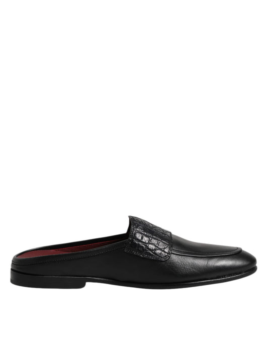 Mocasines negros de piel de becerro sin cordones