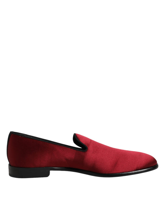 Mocasines de terciopelo rojo sin cordones, zapatos formales
