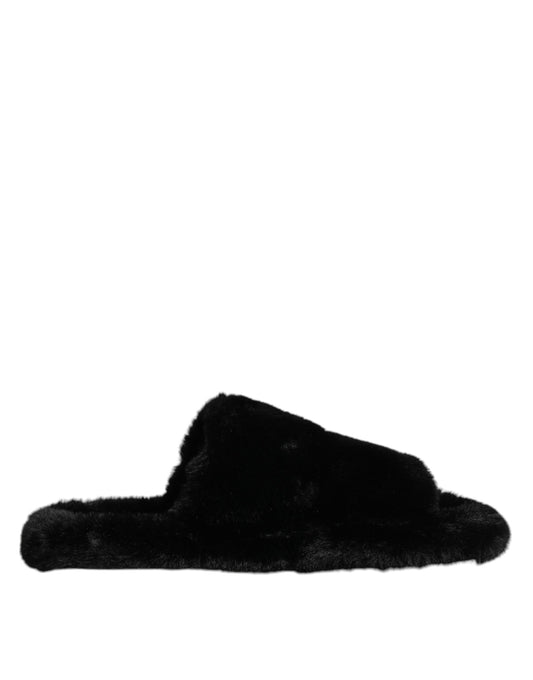 Pantuflas de terciopelo y poliéster negro