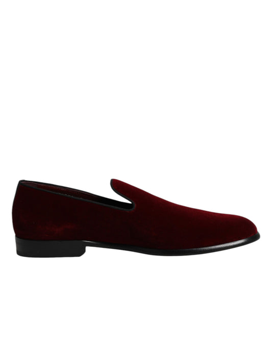 Mocasines formales de terciopelo de algodón rojo sin cordones