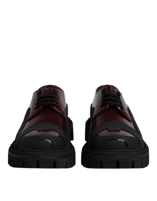 Zapatos de vestir de trekking con cordones de cuero rojo