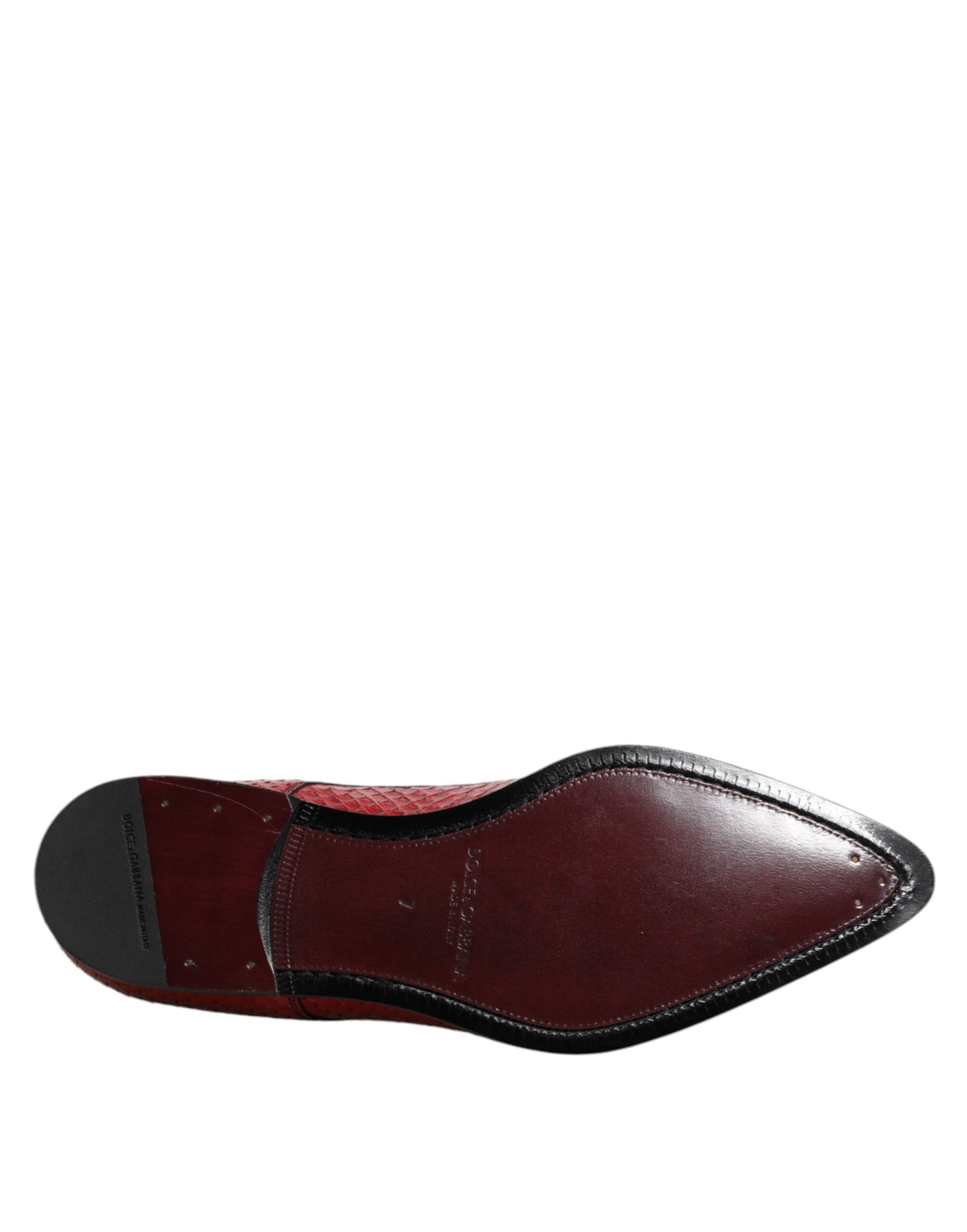Zapatos Derby de vestir con cordones de cuero exótico rojo