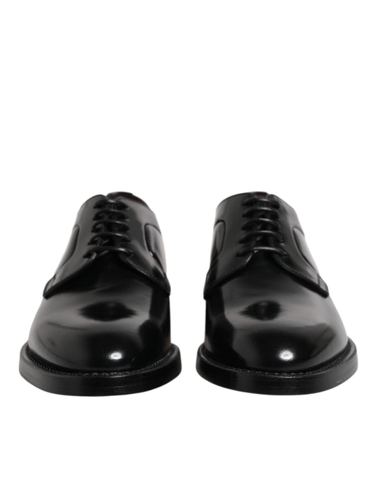 Zapatos Derby de vestir con cordones de piel de becerro negra
