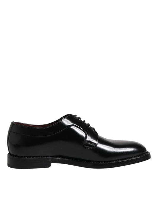 Zapatos Derby de vestir con cordones de piel de becerro negra