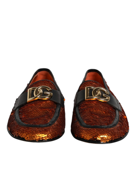 Mocasines para hombre con lentejuelas naranjas