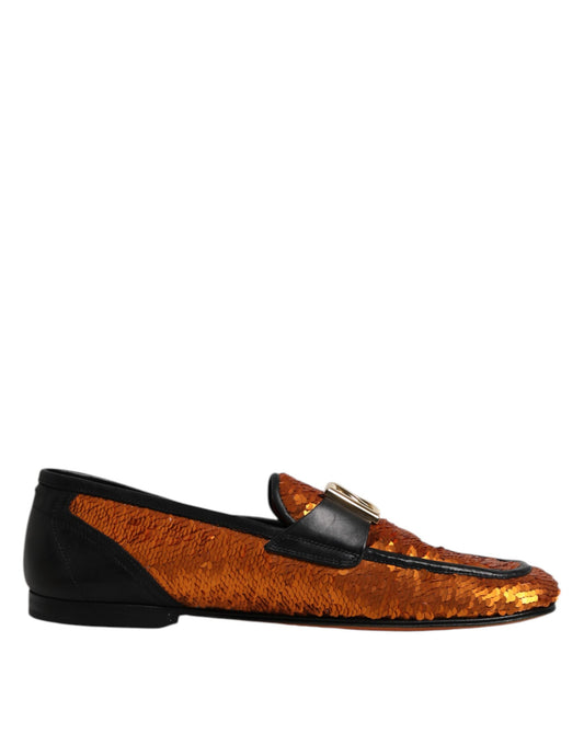 Mocasines para hombre con lentejuelas naranjas