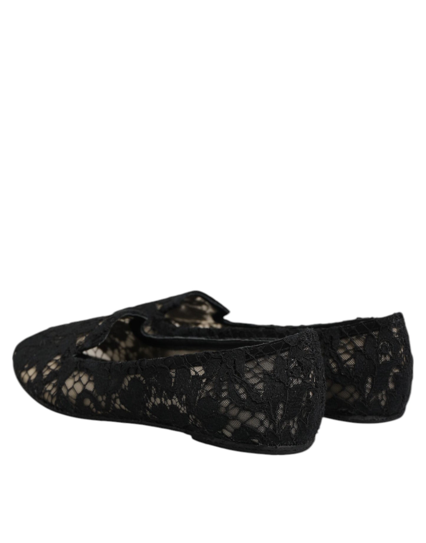 Zapatos planos negros Taormina con encaje y sin cordones