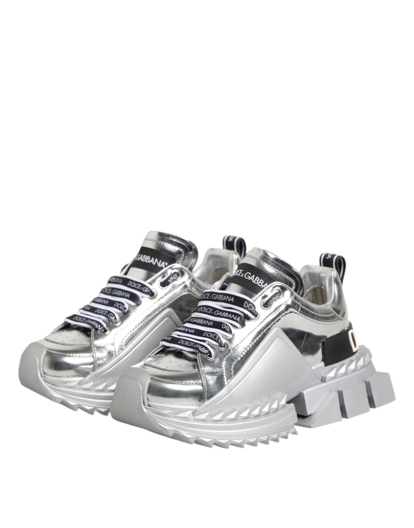 Zapatillas Super Queen de piel plateada