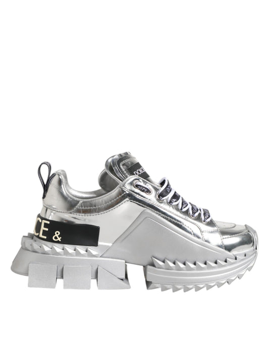 Zapatillas Super Queen de piel plateada