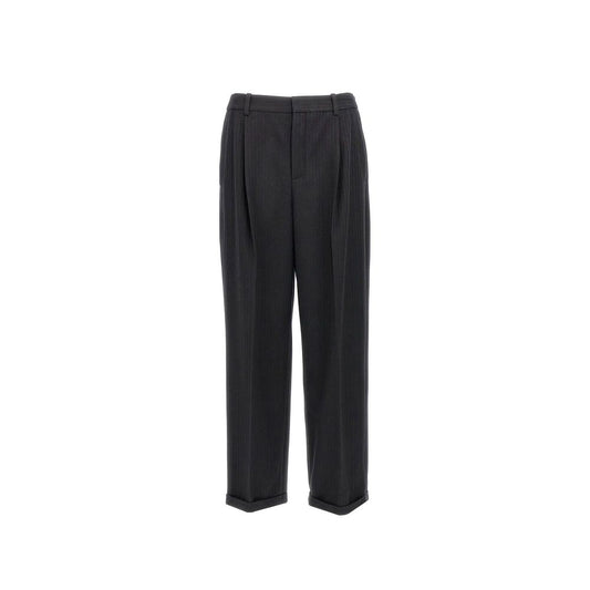 Pantalones de rayas de franela de cachemira y lana de los años 90