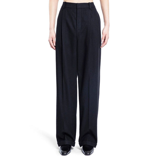 Pantalones de rayas de franela de cachemira y lana de los años 90
