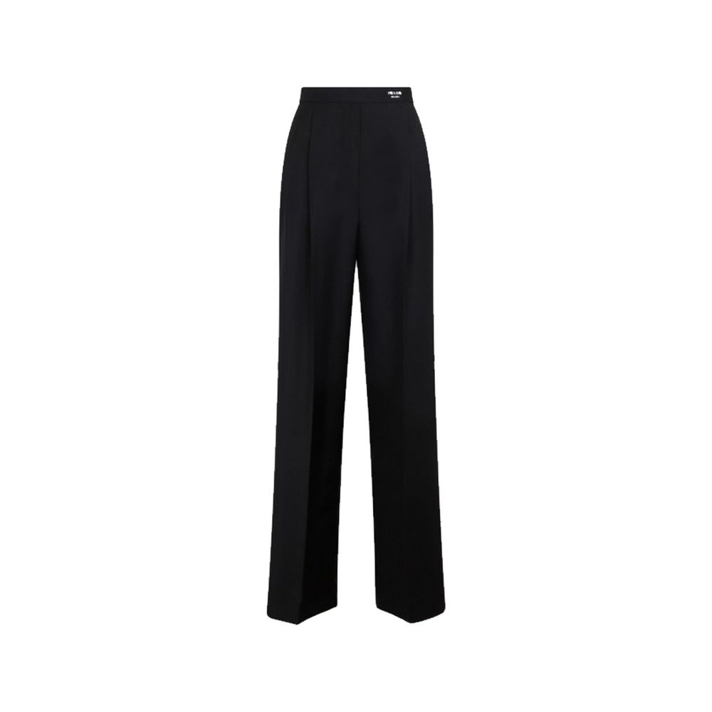 Pantalon classique en laine avec logo