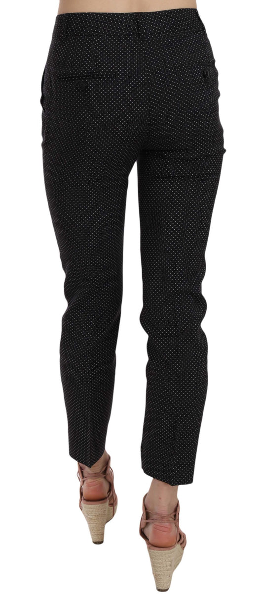 Pantalones capri ajustados de lunares y pantalones cónicos