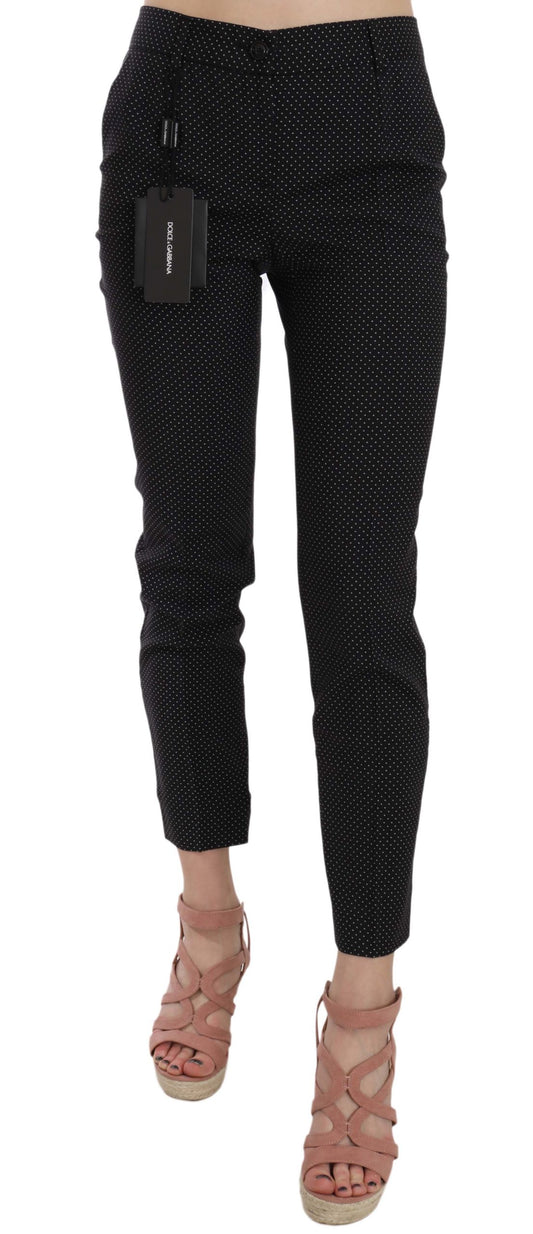Pantalones capri ajustados de lunares y pantalones cónicos