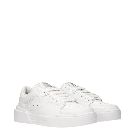 Zapatillas bajas de cuero blanco
