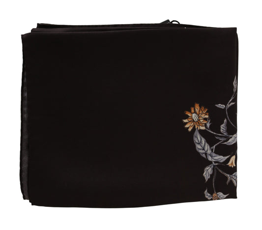 Bufanda marrón 100 % seda con estampado de pájaros, 80 cm x 95 cm, precio de venta recomendado