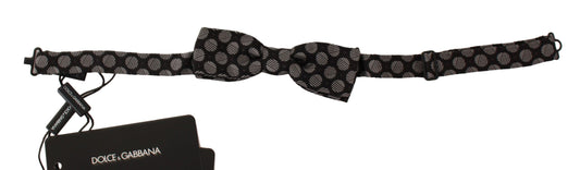 Pajarita Papillon de seda marrón con lunares en jacquard para hombre