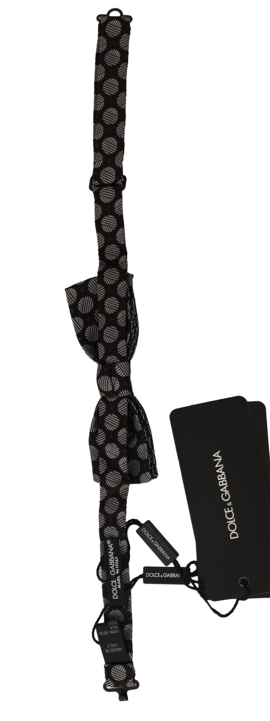 Pajarita Papillon de seda marrón con lunares en jacquard para hombre