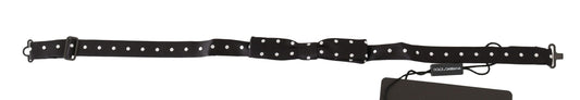 Pajarita ajustable de lunares 100 % seda negra