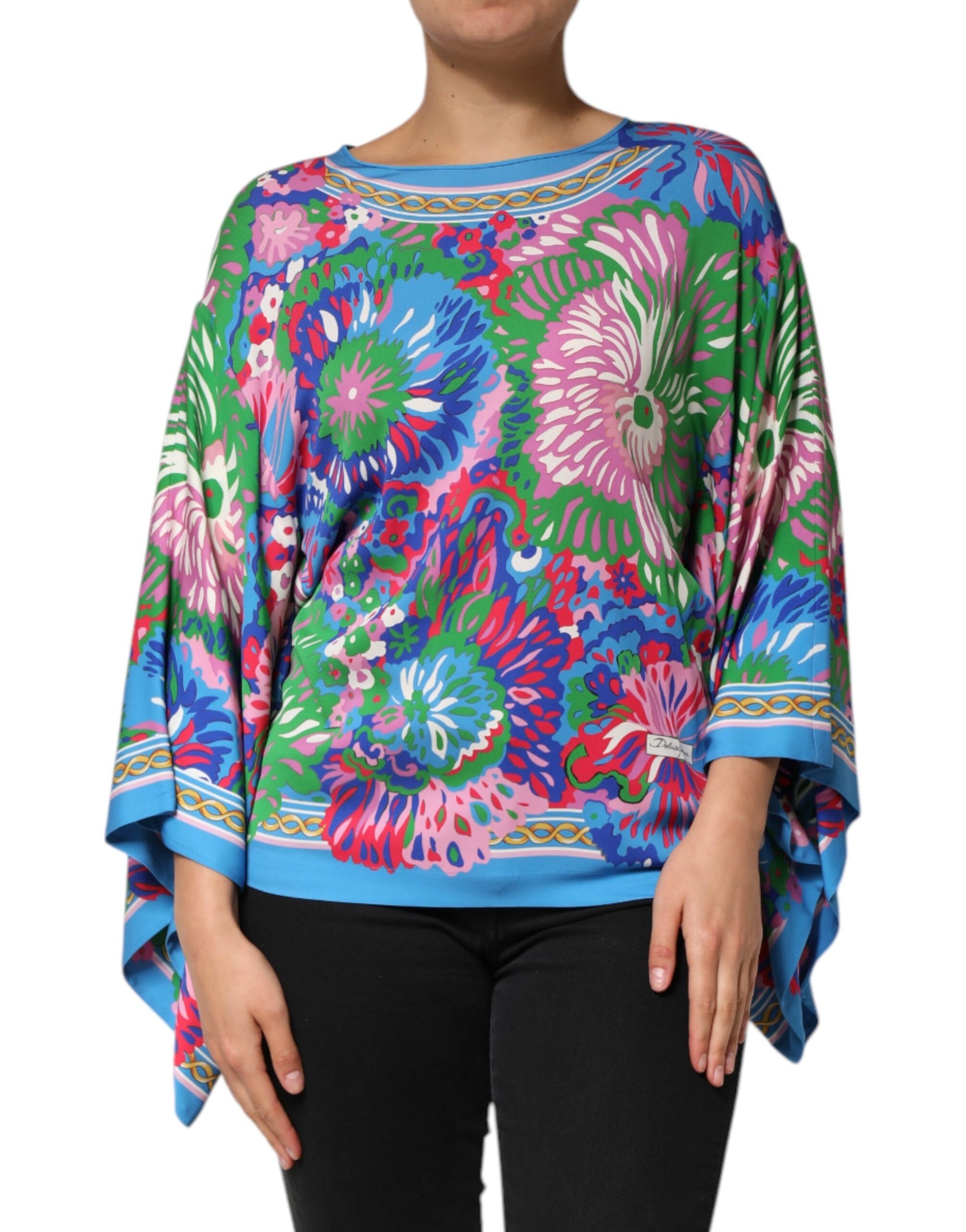 Blusa tipo túnica con estampado floral multicolor