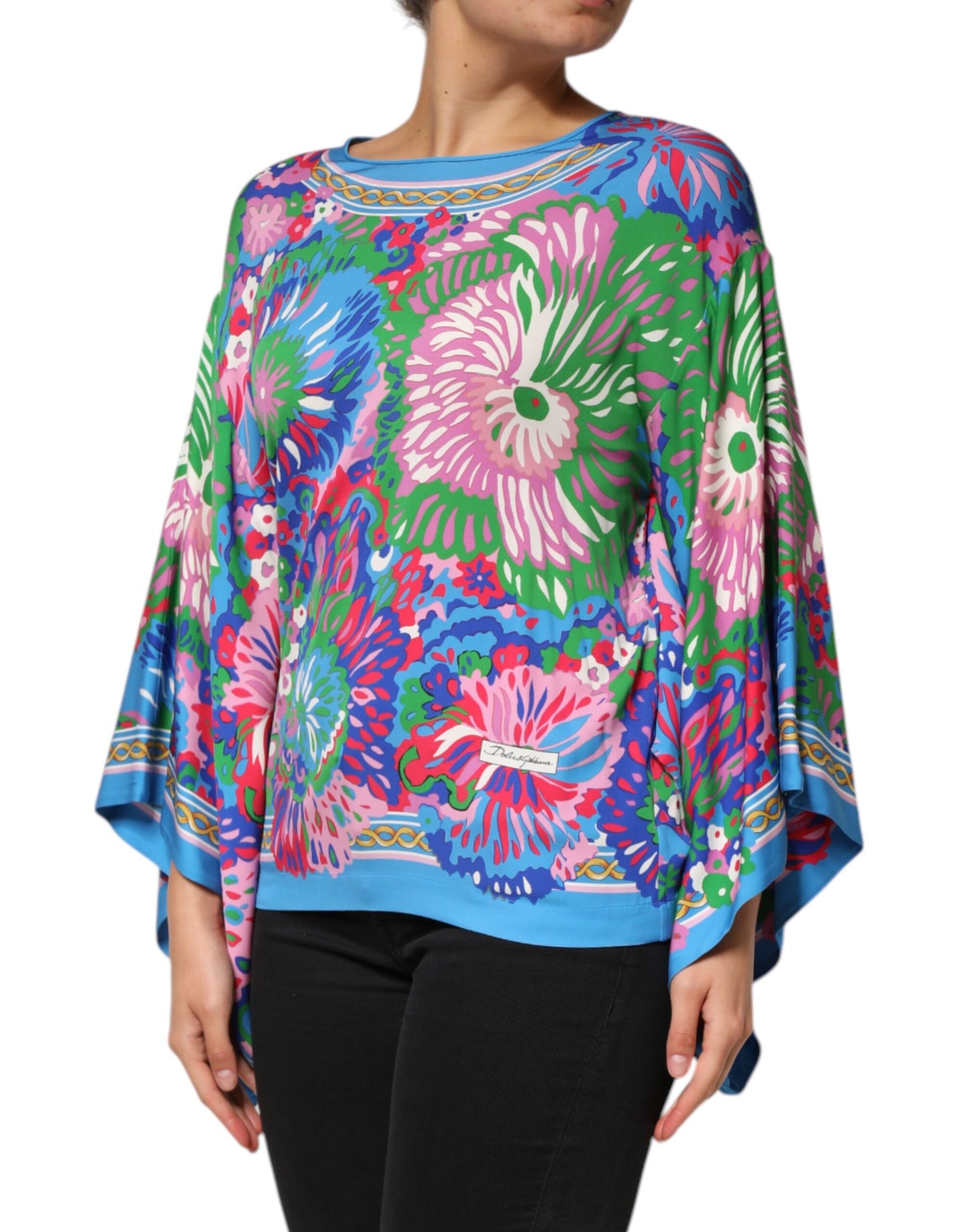 Blusa tipo túnica con estampado floral multicolor