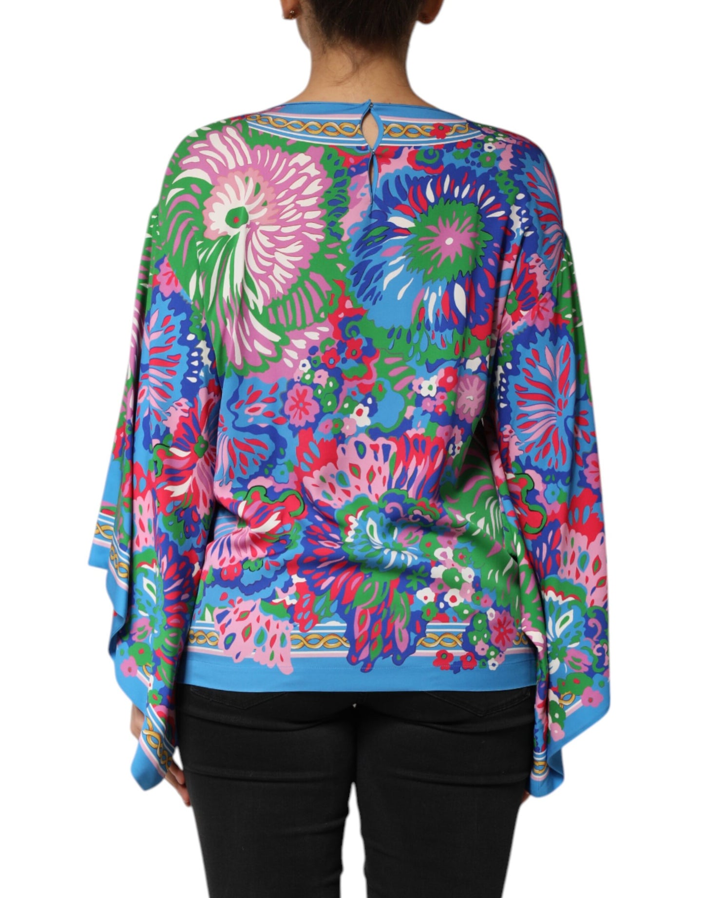 Blusa tipo túnica con estampado floral multicolor