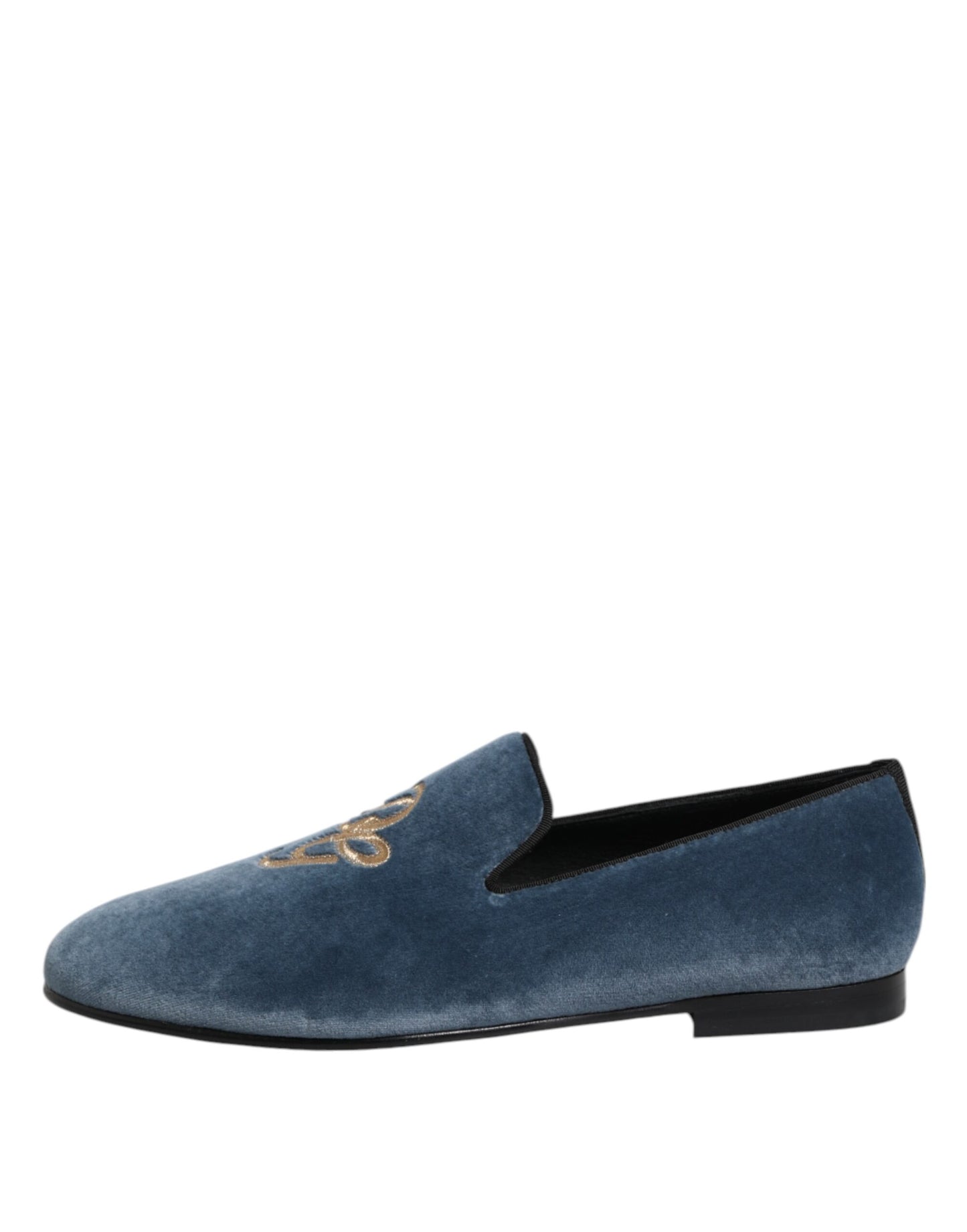 Mocassins en velours bleu avec logo DG, chaussures habillées