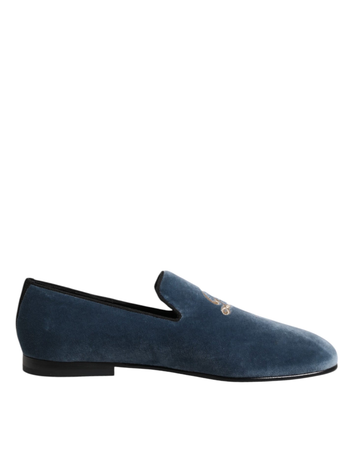 Mocassins en velours bleu avec logo DG, chaussures habillées