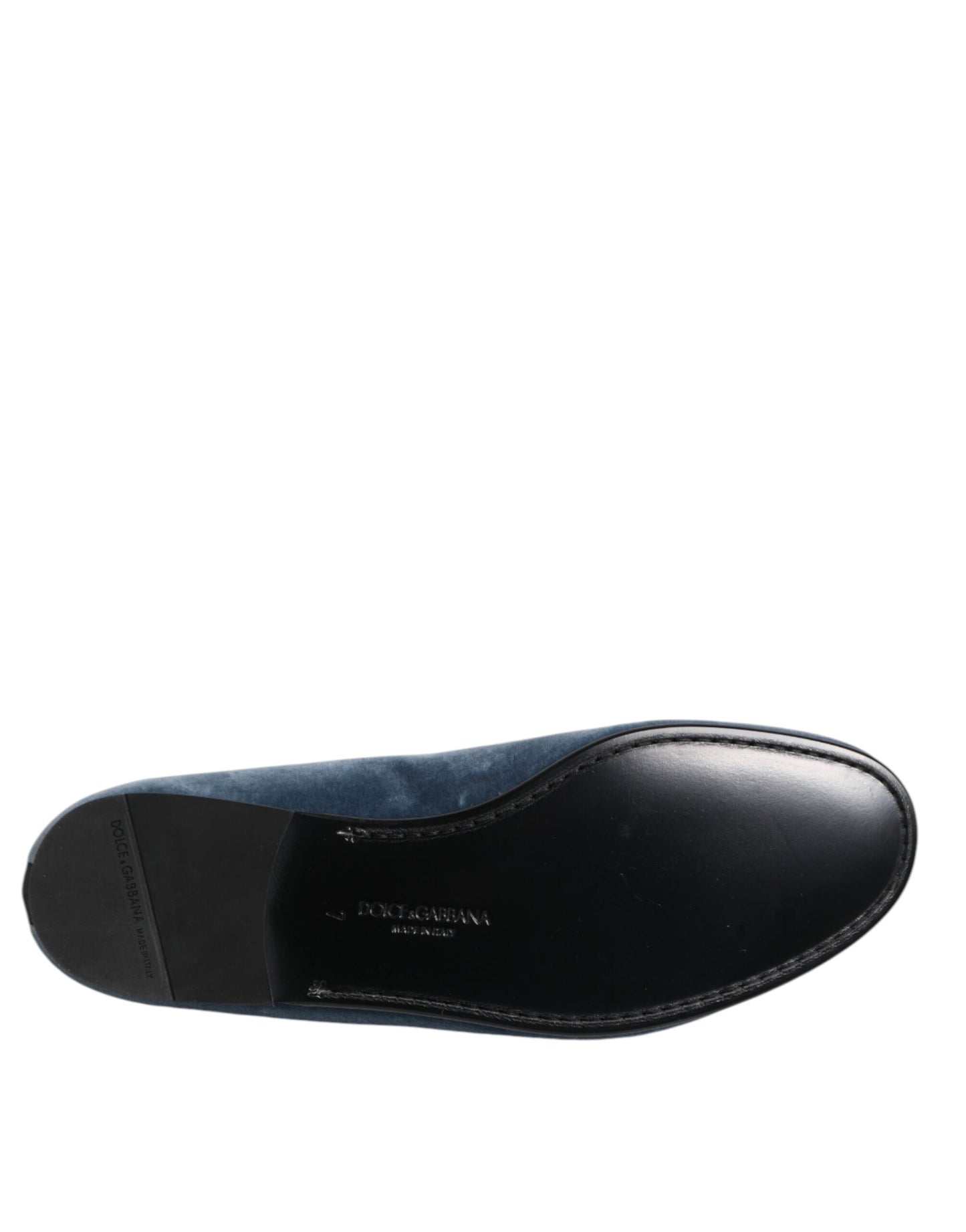 Mocassins en velours bleu avec logo DG, chaussures habillées