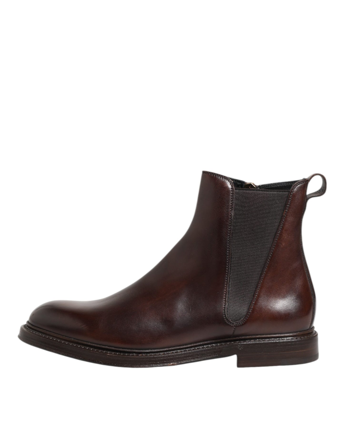 Bottines Chelsea mi-mollet en cuir marron