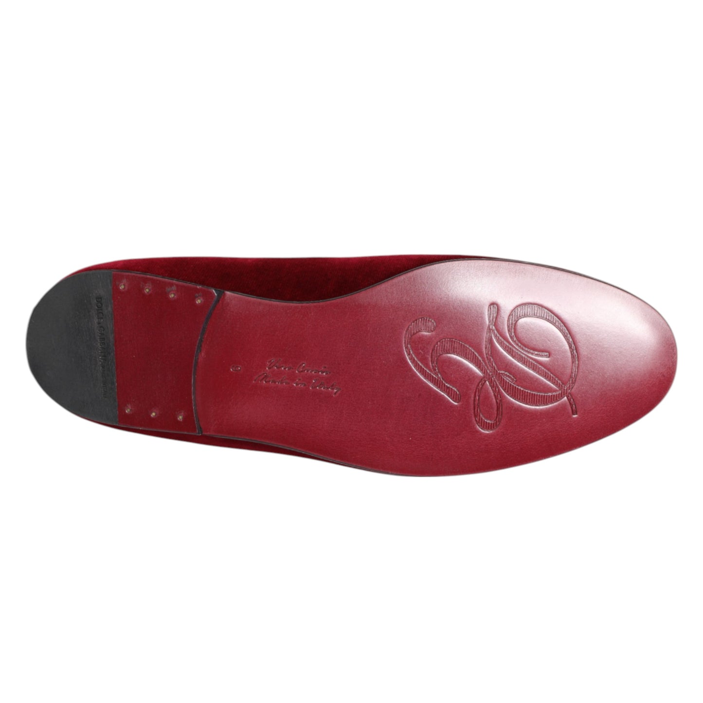 Mocassins pour homme en velours rouge et couronne dorée