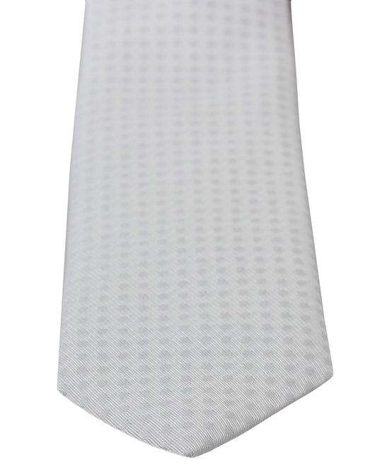 Corbata fina clásica con estampado blanco para hombre